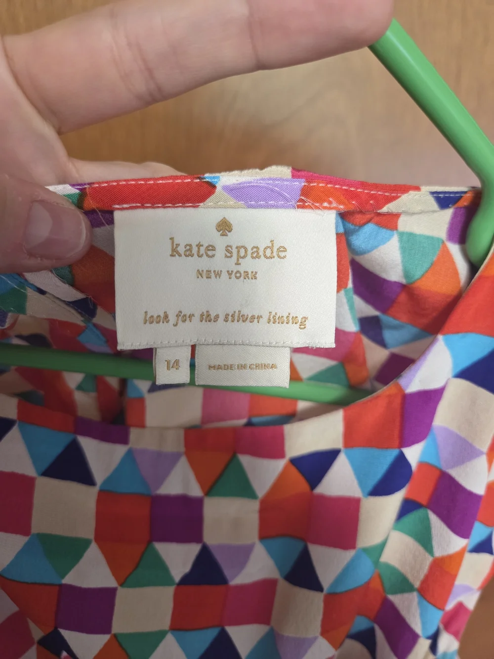 Kate Spade 100% Silk Multicolor Geometric Sleeveless Dress
